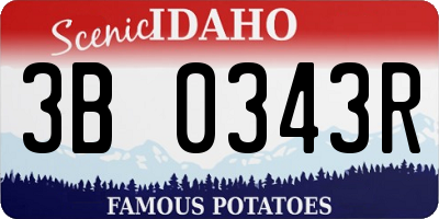 ID license plate 3B0343R