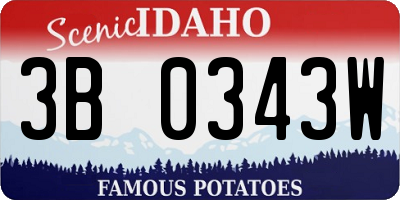 ID license plate 3B0343W