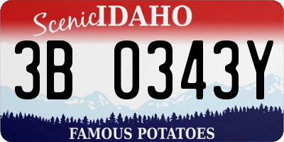 ID license plate 3B0343Y