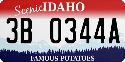 ID license plate 3B0344A