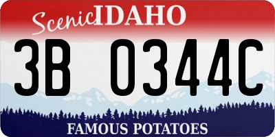 ID license plate 3B0344C