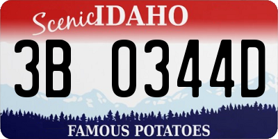 ID license plate 3B0344D