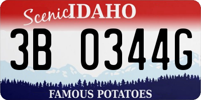 ID license plate 3B0344G