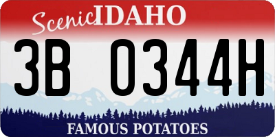 ID license plate 3B0344H