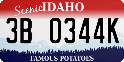 ID license plate 3B0344K