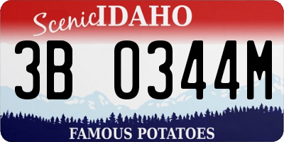 ID license plate 3B0344M
