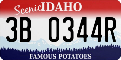 ID license plate 3B0344R