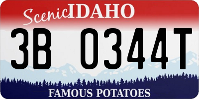 ID license plate 3B0344T