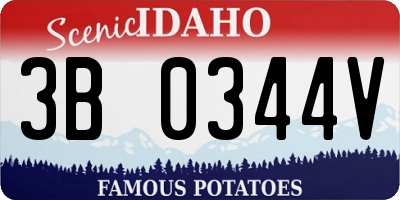 ID license plate 3B0344V