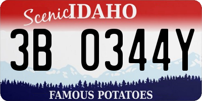 ID license plate 3B0344Y