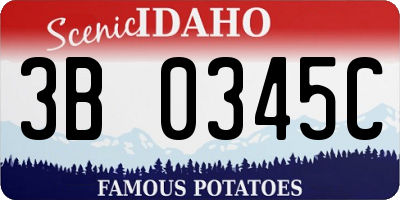 ID license plate 3B0345C