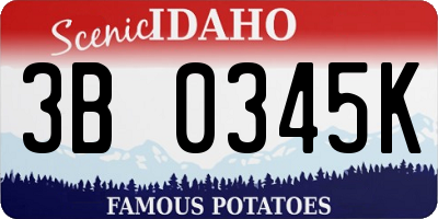 ID license plate 3B0345K