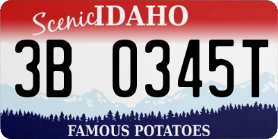 ID license plate 3B0345T