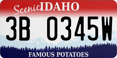 ID license plate 3B0345W