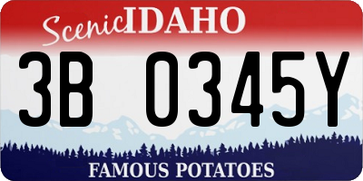 ID license plate 3B0345Y