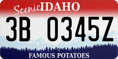 ID license plate 3B0345Z