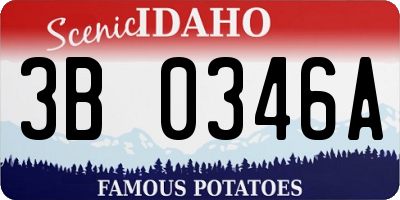 ID license plate 3B0346A