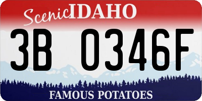 ID license plate 3B0346F