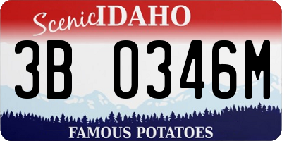 ID license plate 3B0346M