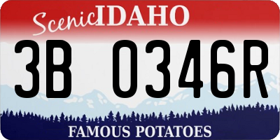 ID license plate 3B0346R