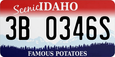 ID license plate 3B0346S