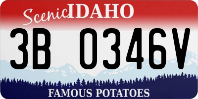 ID license plate 3B0346V