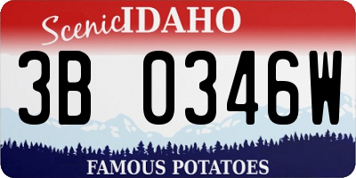 ID license plate 3B0346W