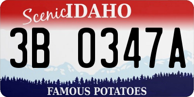 ID license plate 3B0347A