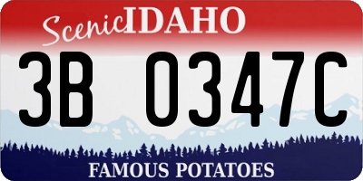 ID license plate 3B0347C