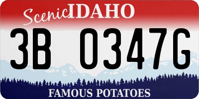 ID license plate 3B0347G