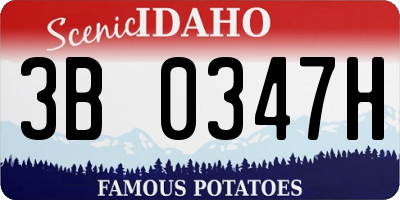 ID license plate 3B0347H