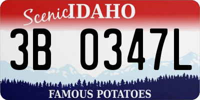 ID license plate 3B0347L