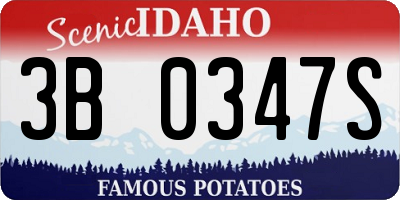 ID license plate 3B0347S
