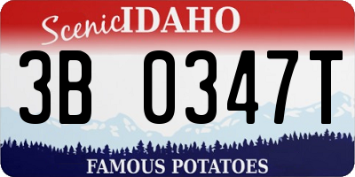 ID license plate 3B0347T