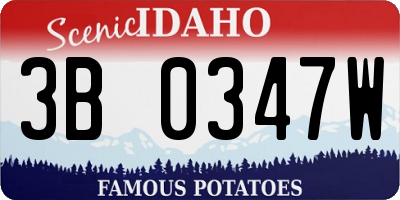 ID license plate 3B0347W