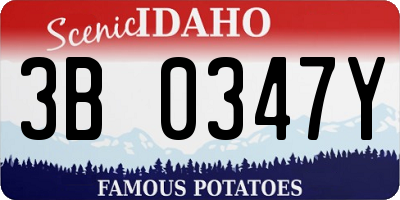 ID license plate 3B0347Y