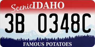 ID license plate 3B0348C