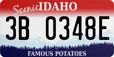 ID license plate 3B0348E