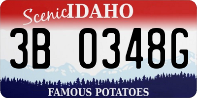 ID license plate 3B0348G