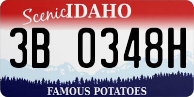 ID license plate 3B0348H