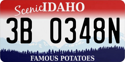 ID license plate 3B0348N