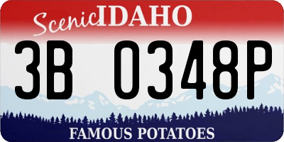 ID license plate 3B0348P