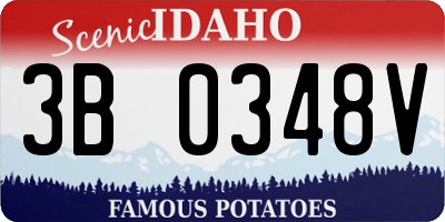 ID license plate 3B0348V