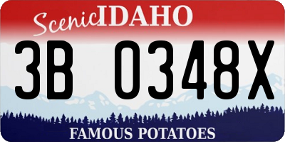 ID license plate 3B0348X