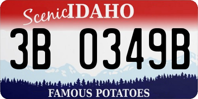 ID license plate 3B0349B