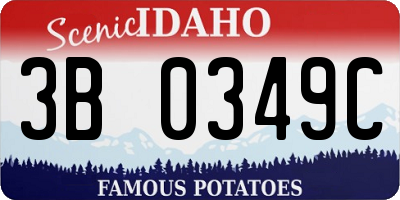 ID license plate 3B0349C