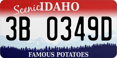 ID license plate 3B0349D