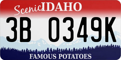 ID license plate 3B0349K