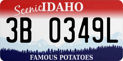 ID license plate 3B0349L