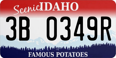 ID license plate 3B0349R